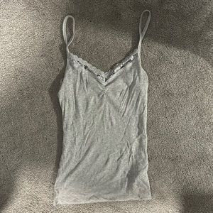 Gray lacy tank top